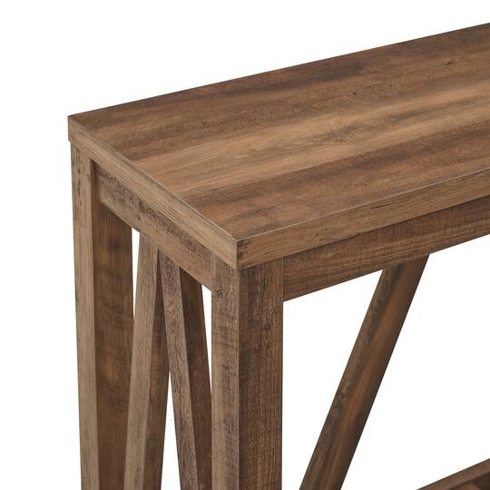 Walker Edison Reclaimed Barnwood Rustic A-Frame Entry Table